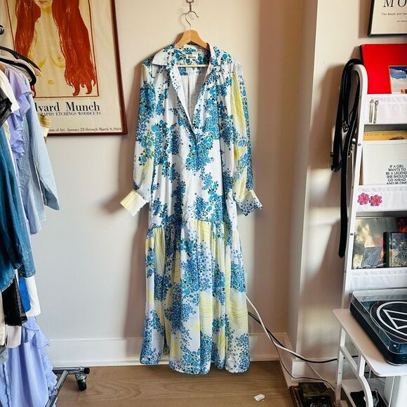 All Things Mochi Alona Floral Maxi Shirtdress – Size Large – Designer Statement - Picture 4 of 15